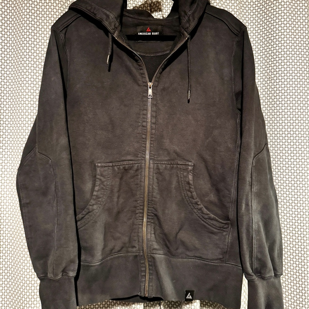 American Giant Classic Full Zip Hoodie, black dyed, Men’s size M